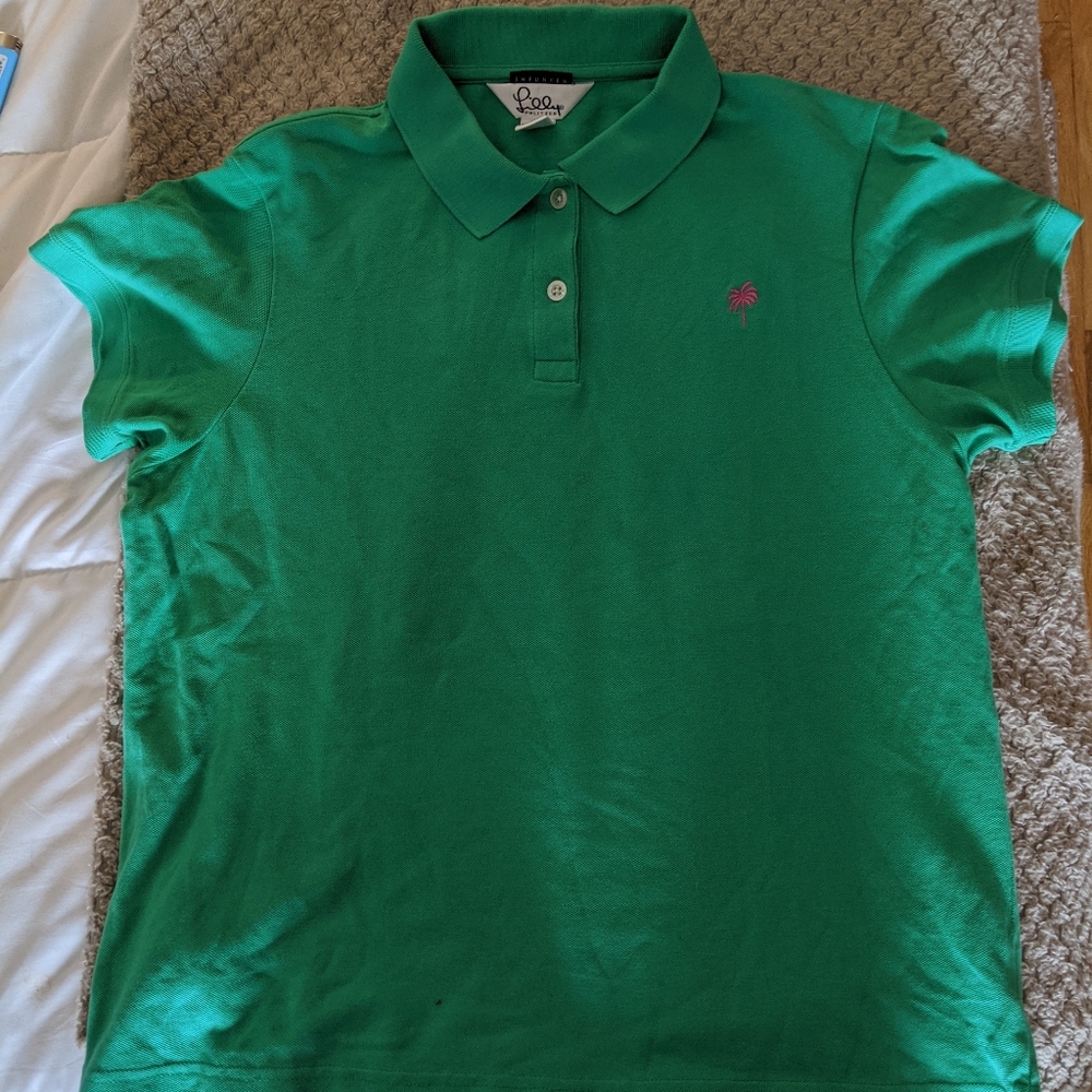 Green polo shirt